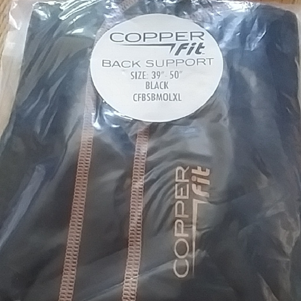 Copper Fit Black Back Support